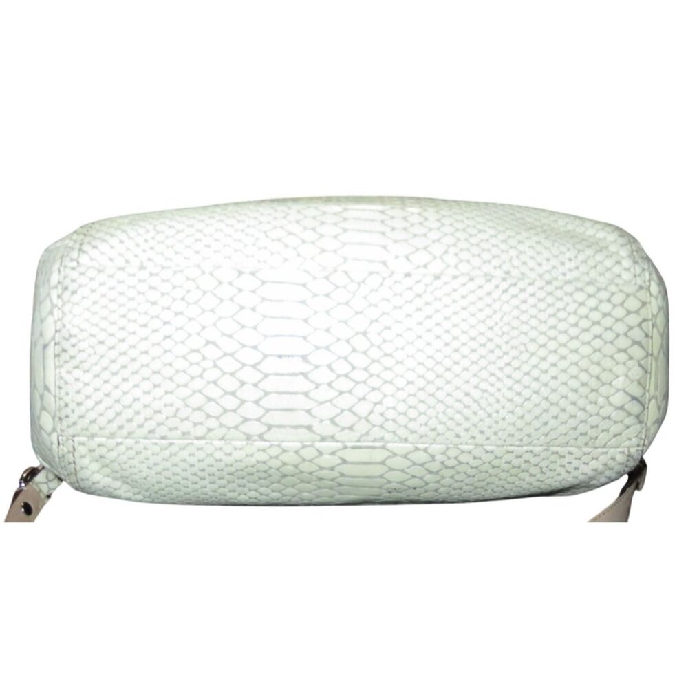 Coach Park Exotic Python Leather Flap Turnlock Crossbody Handbag 24392 In Cream - Picture 5 of 13